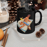 Nacked Pin-Up Girl | Mug with hot coffee
