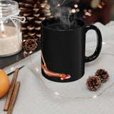 Black Mug with hot coffee inside 