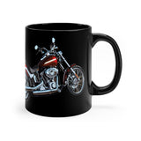 red motorcycle on a black mug