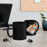 Nacked Pin-Up Girl On Black Coffee Mug On The Table