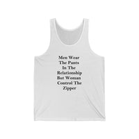 Unisex Jersey Tank Quote Relationship Man Woman