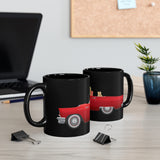 Two Black Coffee Mugs ON a Table