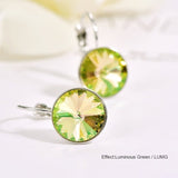 Crystals Dangle Earrings Effect: Luminous Green