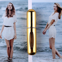 5ml Perfume Bottle Mini Metal Sprayer Refillable Shiny Gold