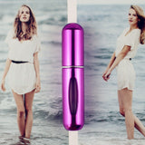 5ml Perfume Bottle Mini Metal Sprayer Refillable Shiny Purple