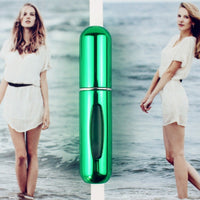 5ml Perfume Bottle Mini Metal Sprayer Refillable Shiny Green