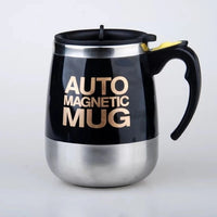 Auto Self-Stirring Stainless Steel Magnetic Coffee Mug Black Color