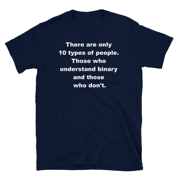 Confuse your friends with this phrase on your T-shirt: There are only 10 types of people ...